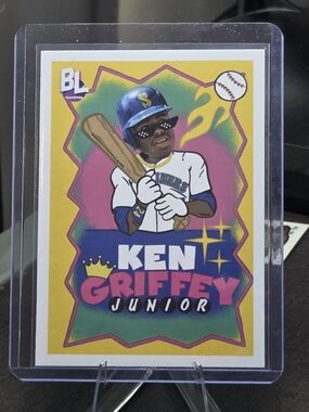 Topps Ken Griffey Jr. Card - Teal, Pink & Yellow Accents